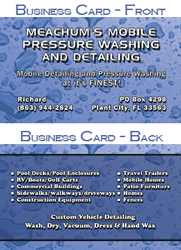 Meachums Mobile Pressure Washing Business Cards
